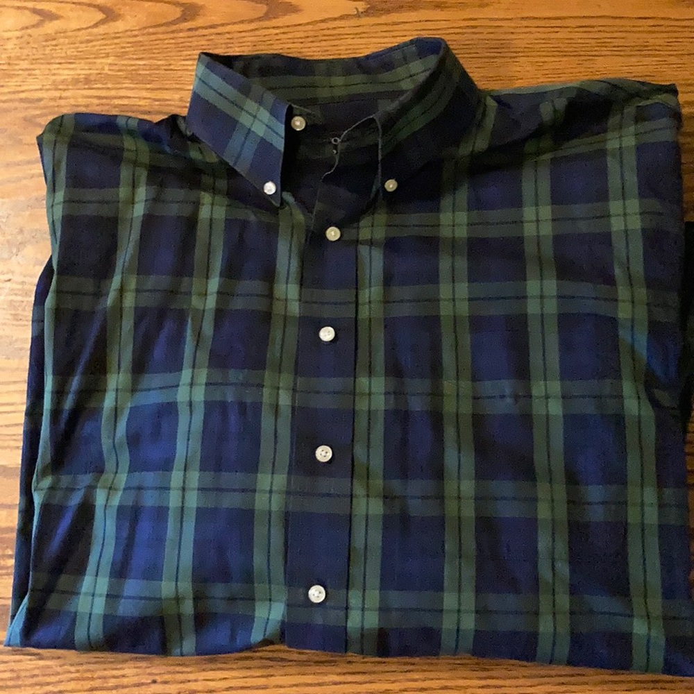 Jos A Bank Black Watch Plaid long sleeve shirt- XL